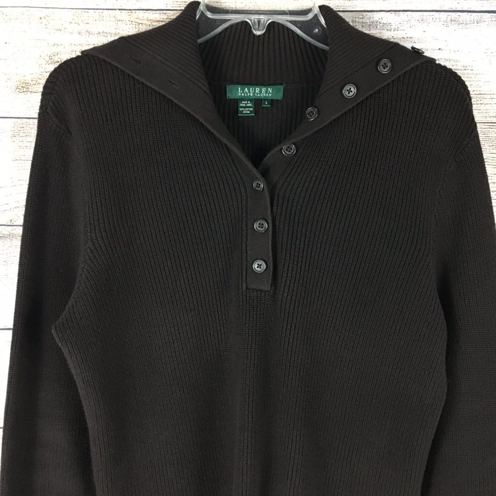 Ralph Lauren Black Sailor Neck Vintage Sweater 100% Cotton - Picture 2 of 8